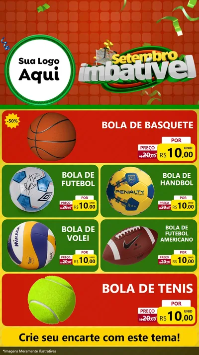 Modelo de TV para TV Vertical com o tema Setembro Imbatível para Artigos Esportivos