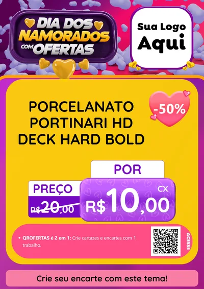 Modelo de Cartaz para Cartaz A4 Vertical com o tema Dia Dos Namorados Com Ofertas para Pisos e revestimentos
