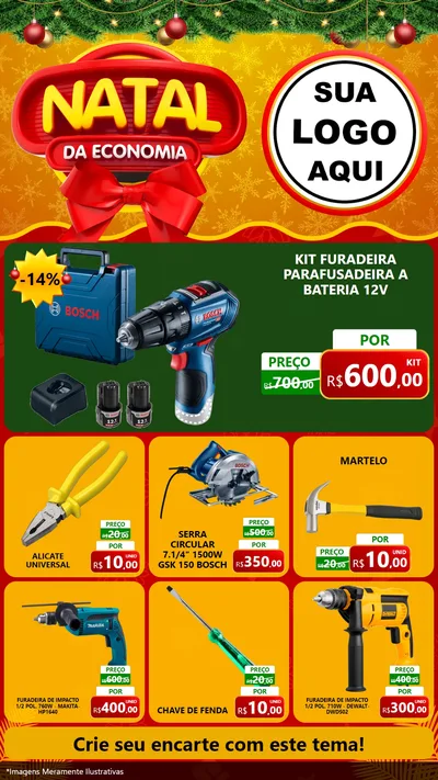 Modelo de Rede Social para Stories com o tema Natal da Economia para Maquinas e Ferramentas