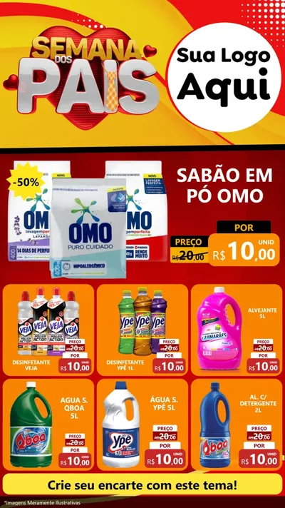 Modelo de Rede Social para Stories com o tema Semana Dos Pais para Produtos de Limpeza