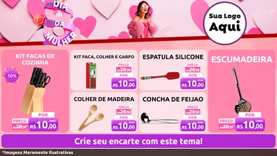 Modelo de TV para TV Horizontal com o tema Dia da Mulher para Utilidades Domésticas