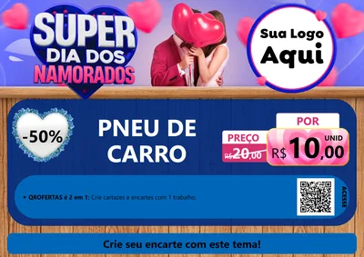 Modelo de Cartaz para Cartaz A4 Horizontal com o tema Super Dia dos Namorados para Auto peças