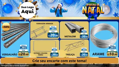 Modelo de TV para TV Horizontal com o tema Ofertas de Natal para Ferragens