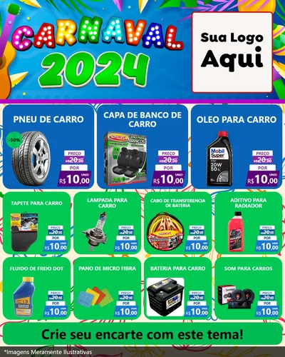 Modelo de Rede Social para Feed Instagram com o tema Carnaval 2027 para Auto peças