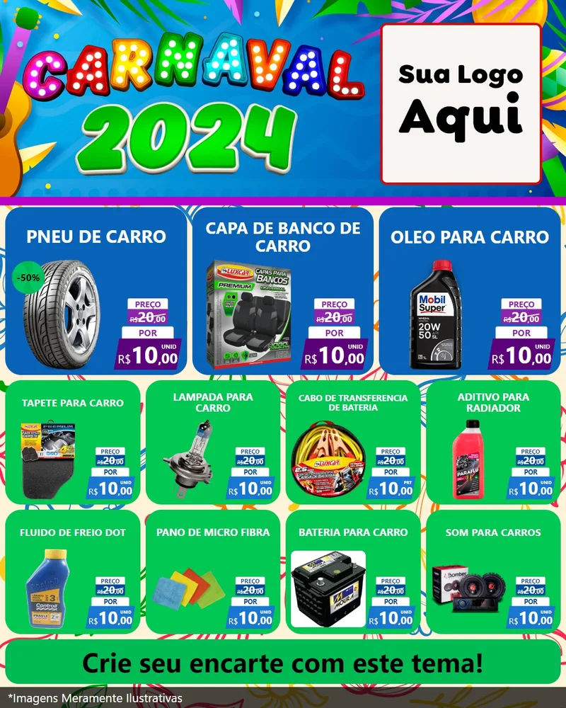 Modelo de Rede Social para Feed Instagram com o tema Carnaval 2027 para Auto peças