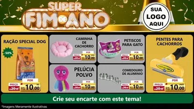 Modelo de TV para TV Horizontal com o tema Super Fim de Ano para Pet Shop
