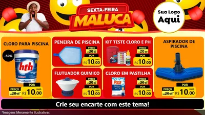 Modelo de TV para TV Horizontal com o tema Sexta-feira Maluca para Produtos para Piscina