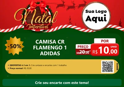 Modelo de Cartaz para Cartaz A4 Horizontal com o tema Natal Imperdível para Roupas e acessórios