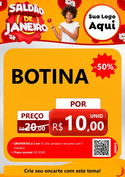 Modelo de Cartaz para Cartaz A4 Vertical com o tema Saldão de Janeiro para Agropecuária