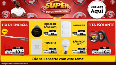 Modelo de TV para TV Horizontal com o tema Super Terça Imperdível para Materiais Elétricos