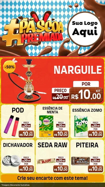 Modelo de Rede Social para Stories com o tema Páscoa Premiada para Tabacaria