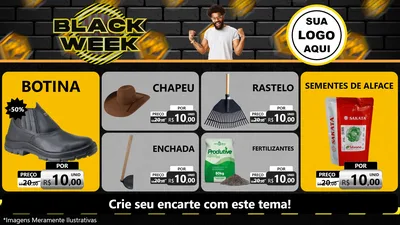 Modelo de TV para TV Horizontal com o tema Black Week para Agropecuária