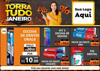 Modelo de Encarte para Encarte A4 Horizontal com o tema Torra Tudo Janeiro para Higiene Pessoal