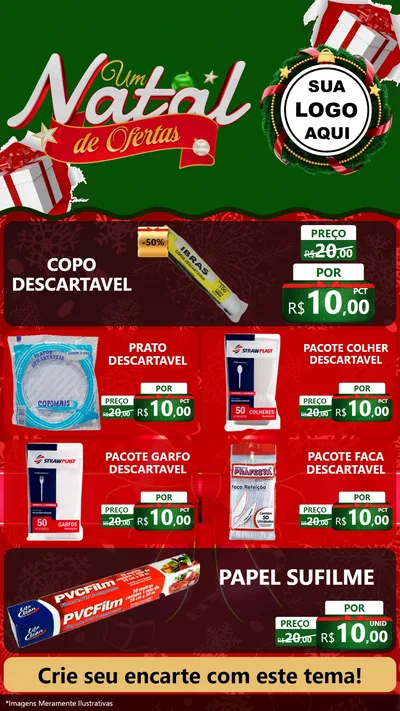 Modelo de TV para TV Vertical com o tema Um Natal de Ofertas para Embalagens