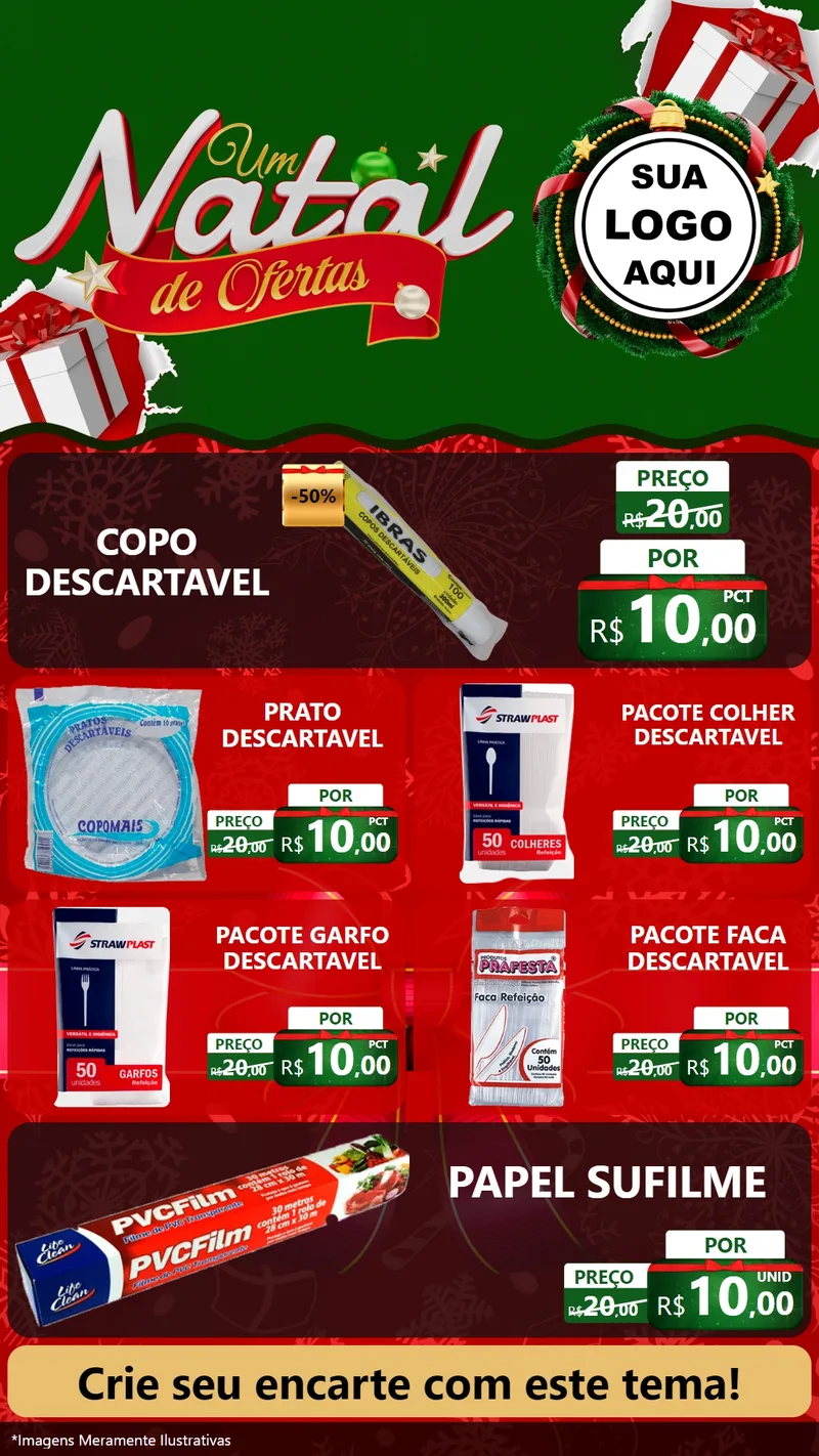 Modelo de TV para TV Vertical com o tema Um Natal de Ofertas para Embalagens