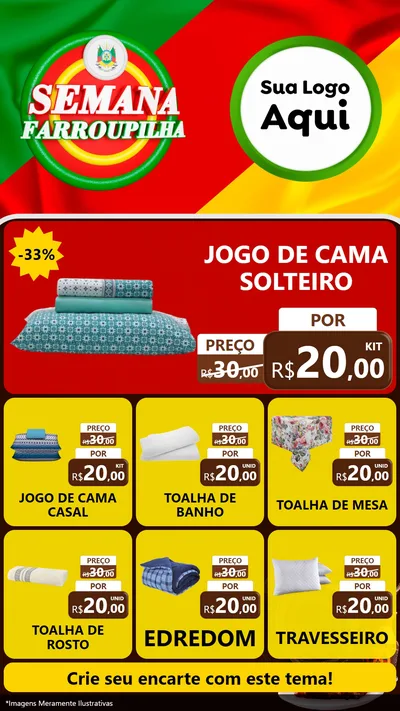 Modelo de Rede Social para Stories com o tema Semana Farroupilha para Cama, Mesa e Banho