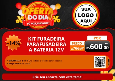 Modelo de Cartaz para Cartaz A4 Horizontal com o tema Oferta do Dia - Só hoje, Aproveite! para Maquinas e Ferramentas