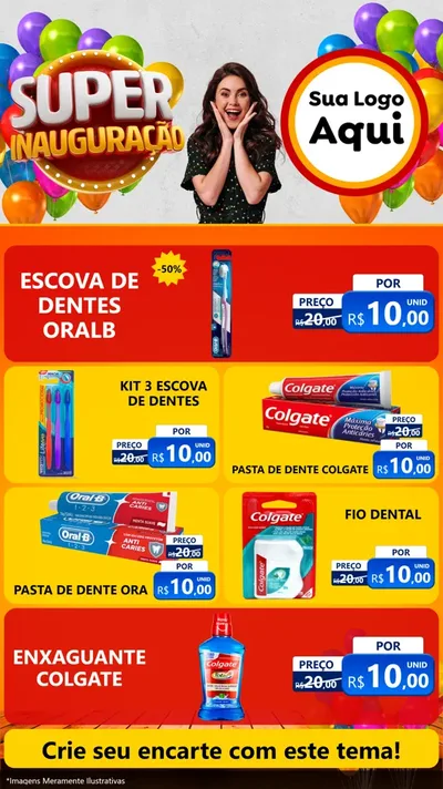 Modelo de TV para TV Vertical com o tema Super Inauguração para Higiene Pessoal