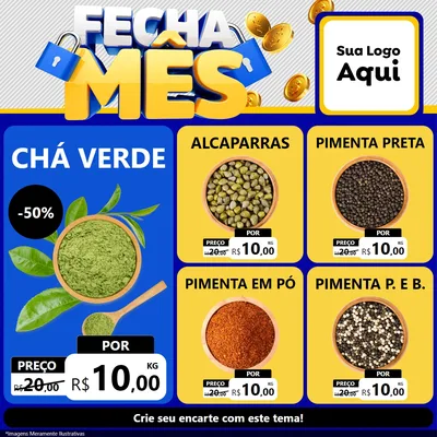 Modelo de Rede Social para Feed Facebook com o tema Fecha Mês para Produtos Naturais