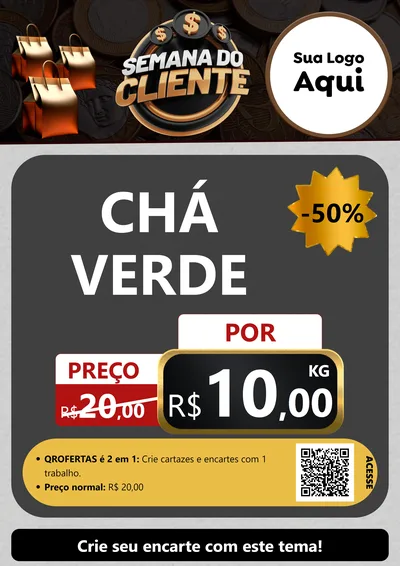 Modelo de Cartaz para Cartaz A4 Vertical com o tema Semana do Cliente para Produtos Naturais