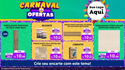 Modelo de TV para TV Horizontal com o tema Carnaval de Ofertas para Pisos e revestimentos