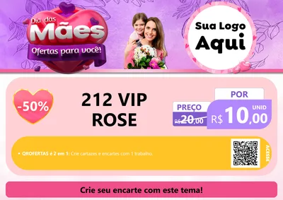 Modelo de Cartaz para Cartaz A4 Horizontal com o tema Dia das Mães Ofertas para Você! para Perfumes