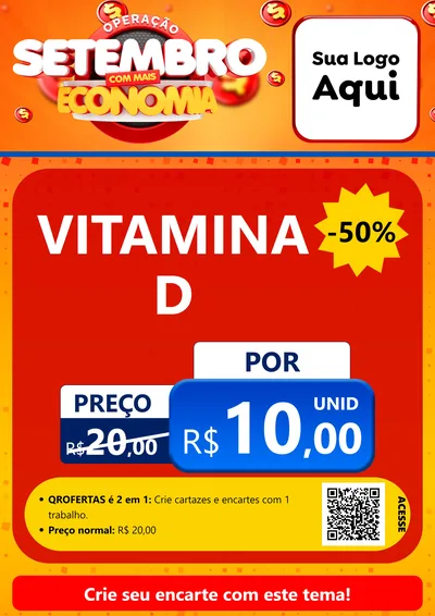 Modelo de Cartaz para Cartaz A4 Vertical com o tema Operação Setembro Com Muita Economia para Farmácia