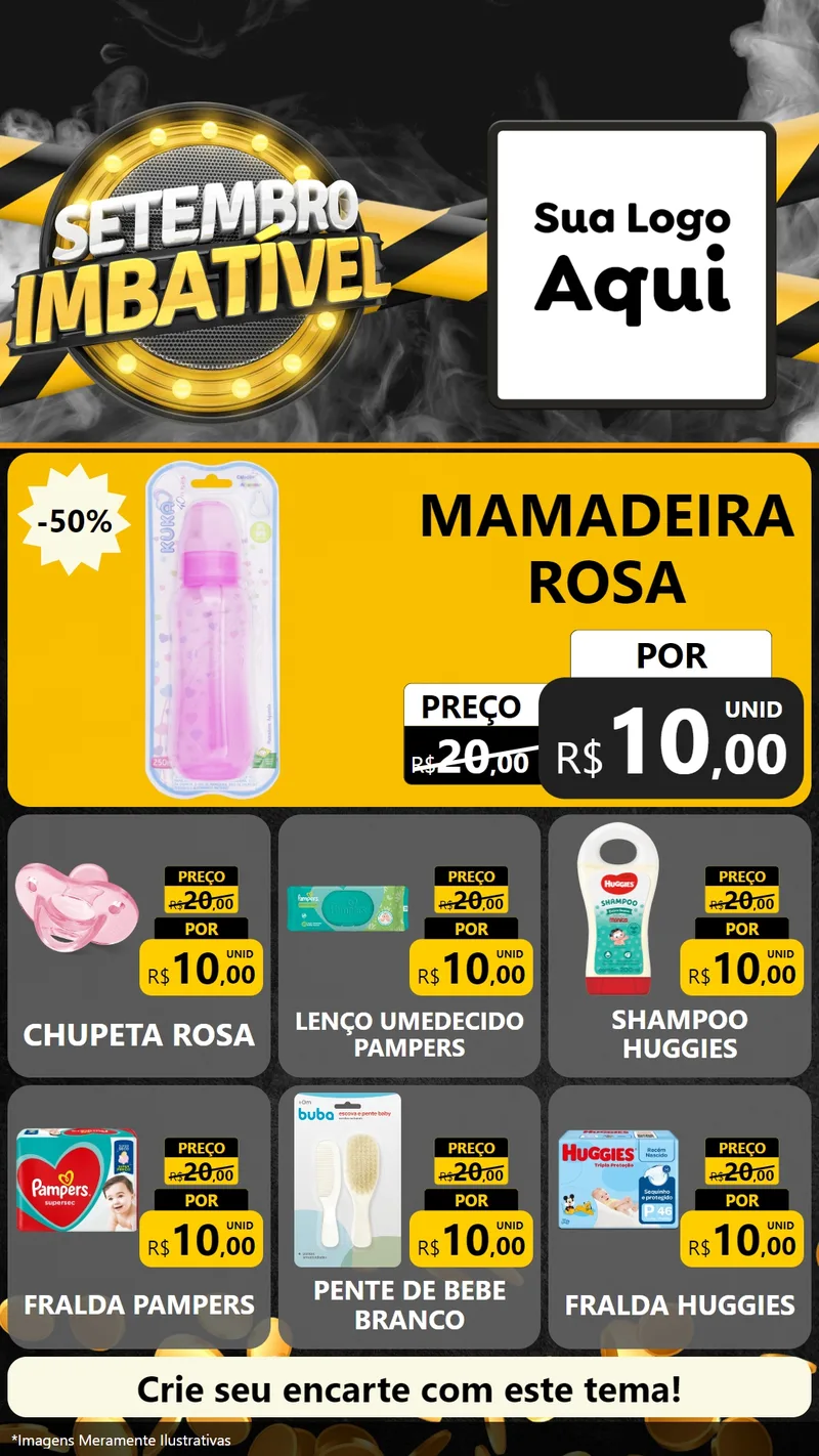 Modelo de Rede Social para Stories com o tema Setembro Imbatível para Bebês