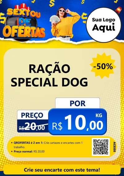 Modelo de Cartaz para Cartaz A4 Vertical com o tema Sextou de Ofertas para Pet Shop