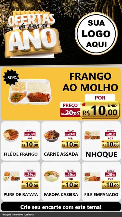 Modelo de Rede Social para Stories com o tema Ofertas de Fim de Ano para Restaurante