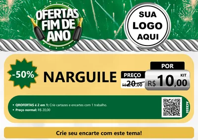 Modelo de Cartaz para Cartaz A4 Horizontal com o tema Ofertas Fim de Ano para Tabacaria