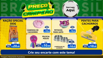 Modelo de TV para TV Horizontal com o tema Preço Campeão - Copa para Pet Shop