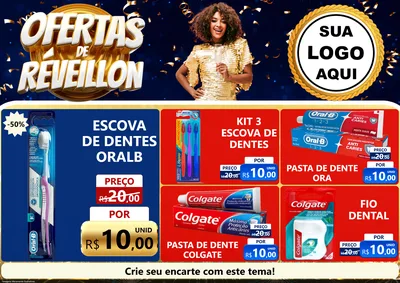 Modelo de Encarte para Encarte A4 Horizontal com o tema Ofertas de Réveillon para Higiene Pessoal