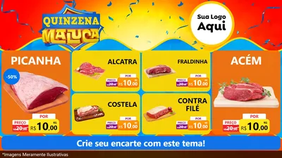 Modelo de TV para TV Horizontal com o tema Quinzena Maluca para Açougue