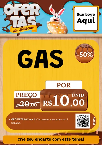 Modelo de Cartaz para Cartaz A4 Vertical com o tema Ofertas de Páscoa para Água e gás
