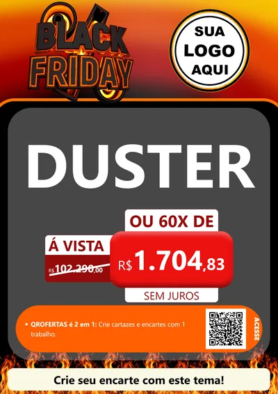 Modelo de Cartaz para Cartaz A4 Vertical com o tema Black Friday para Concessionaria de Carros