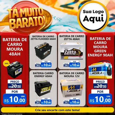 Modelo de Rede Social para Feed Facebook com o tema Está Muito Barato para Baterias Elétricas