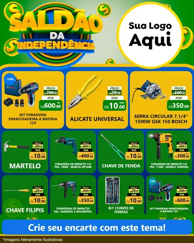 Modelo de Rede Social para Feed Instagram com o tema Saldão da Indepêndencia para Maquinas e Ferramentas