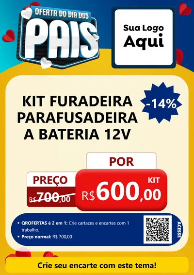 Modelo de Cartaz para Cartaz A4 Vertical com o tema Oferta Do Dia Dos Pais para Maquinas e Ferramentas