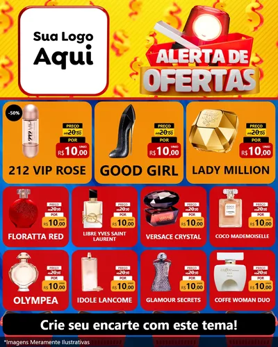 Modelo de Rede Social para Feed Instagram com o tema Alerta de Ofertas para Perfumes