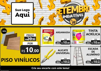 Modelo de Encarte para Encarte A4 Horizontal com o tema Setembro Imbatível para Material para Construção