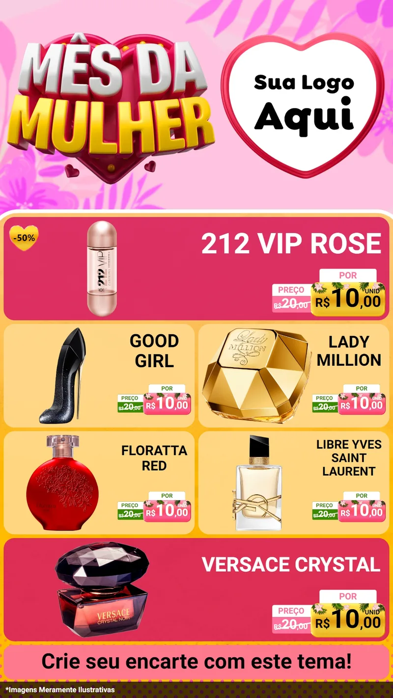 Modelo de TV para TV Vertical com o tema Mês da Mulher para Perfumes