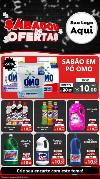Modelo de Rede Social para Stories com o tema Sabadou de Ofertas para Produtos de Limpeza