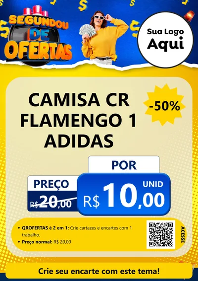 Modelo de Cartaz para Cartaz A4 Vertical com o tema Segundou de Ofertas para Roupas e acessórios