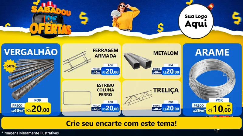 Modelo de TV para TV Horizontal com o tema Sabadou de Ofertas para Ferragens