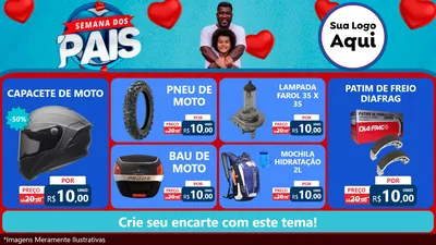 Modelo de TV para TV Horizontal com o tema Semana Dos Pais para Moto peças
