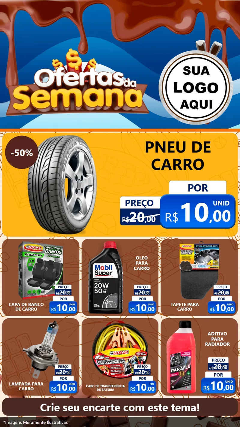 Modelo de Rede Social para Stories com o tema Ofertas da Semana - Páscoa para Auto peças