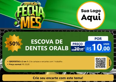 Modelo de Cartaz para Cartaz A4 Horizontal com o tema Operação Fecha Mês para Higiene Pessoal
