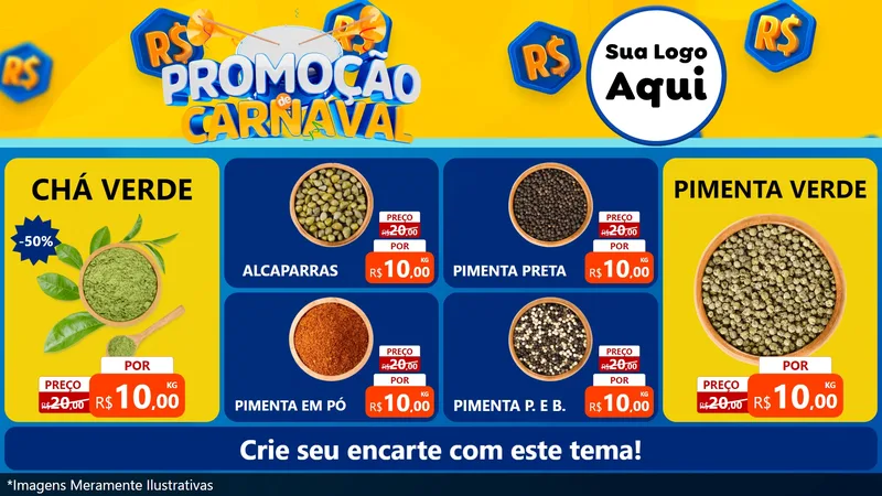 Modelo de TV para TV Horizontal com o tema Promoção de Carnaval para Produtos Naturais