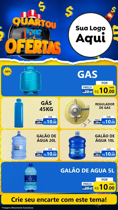 Modelo de TV para TV Vertical com o tema Quartou de Ofertas para Água e gás